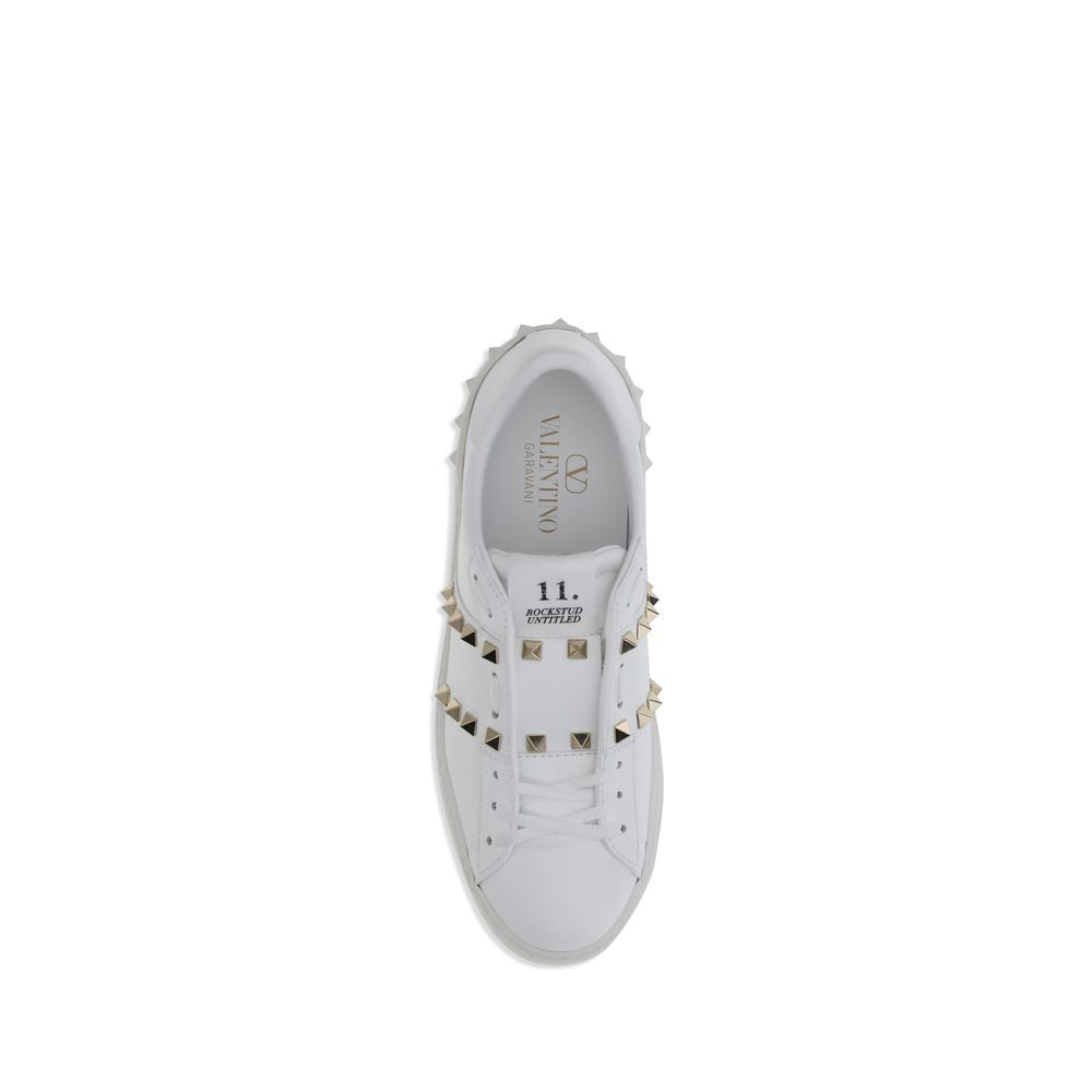 Valentino Garavani vita sneakers i kalvskinn av nötkreatur