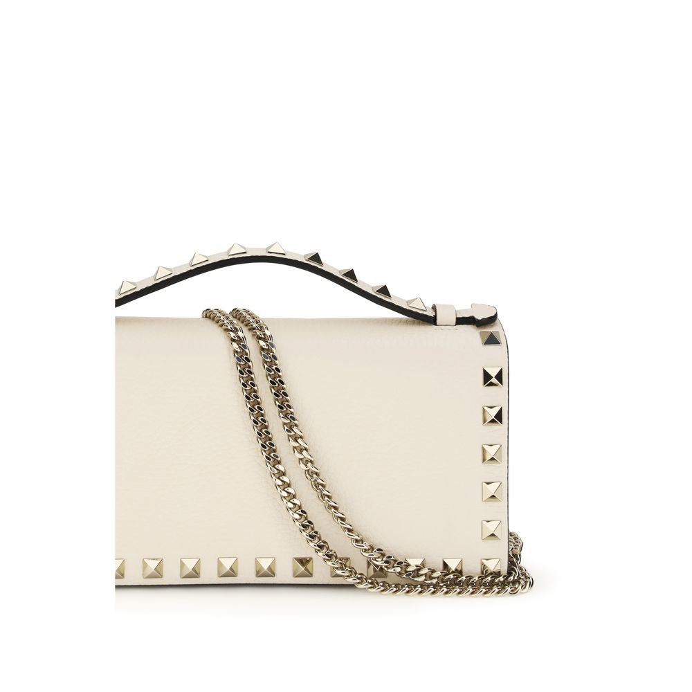 Valentino Garavani Beige kalvläder Bos Taurus-plånbok
