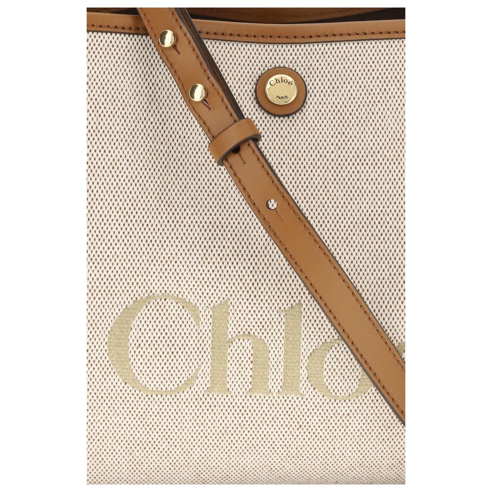Chloé axelväska i beige tyg