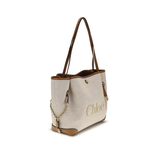 Chloé Beige Axelväska i Bomull