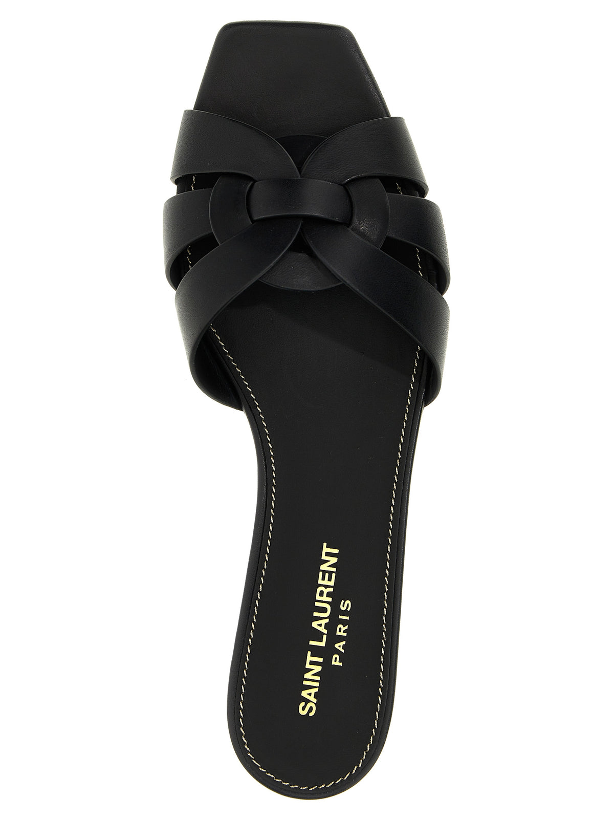Saint Laurent Svarta Kalvskinns-tofflor