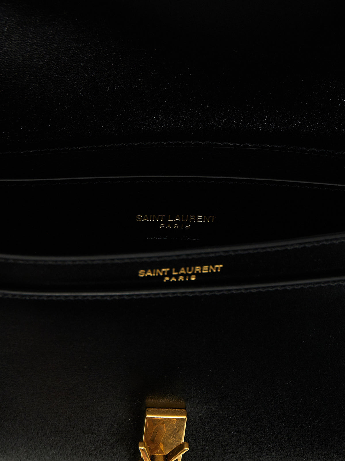 Saint Laurent Svart Axelväska i Kalvskinn