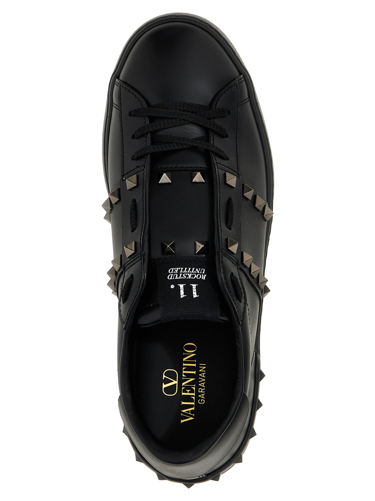 Valentino Garavani svarta sneakers i låg modell i kalvskinn