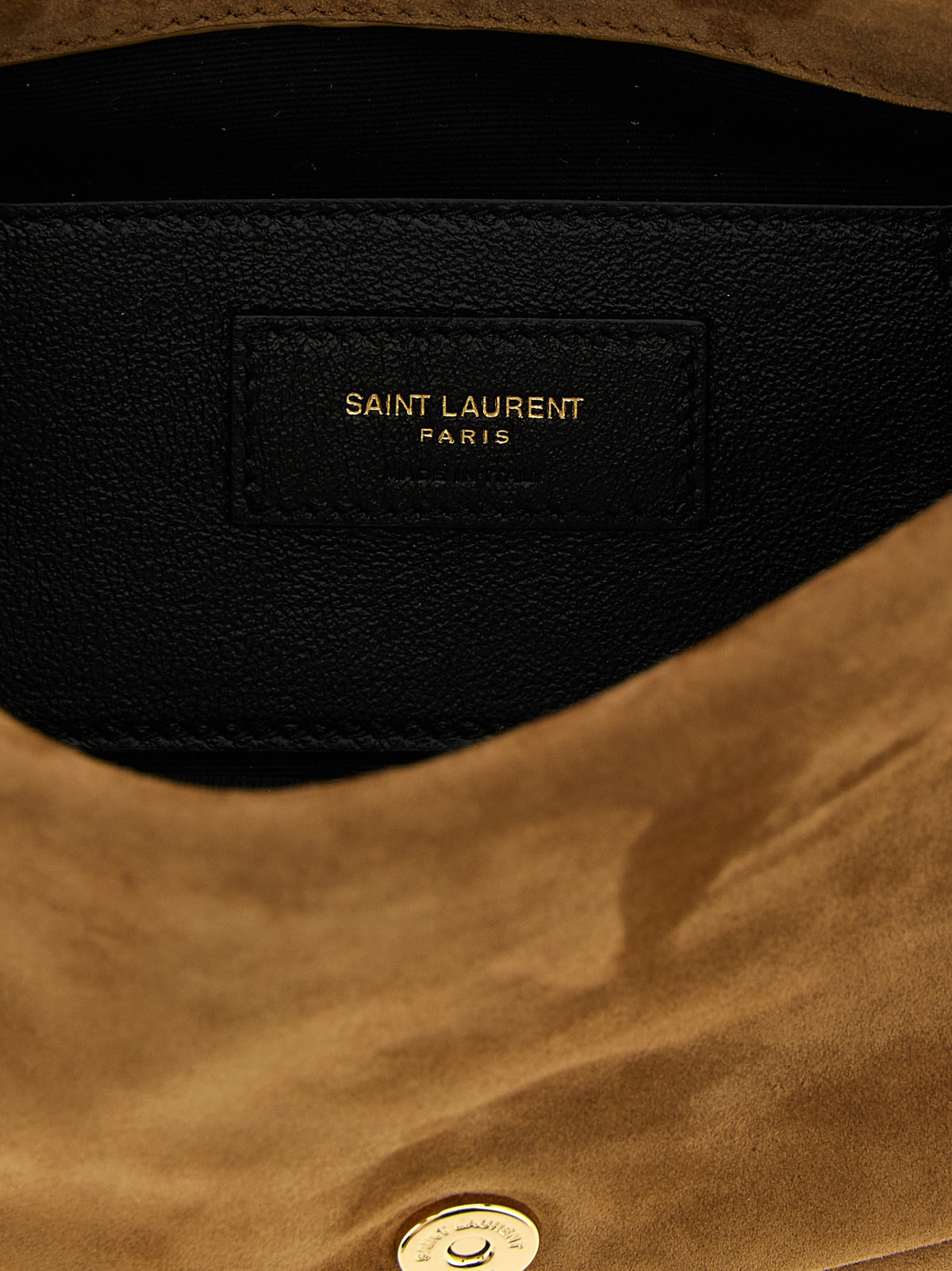 Saint Laurent axelväska i beigt kalvskinn