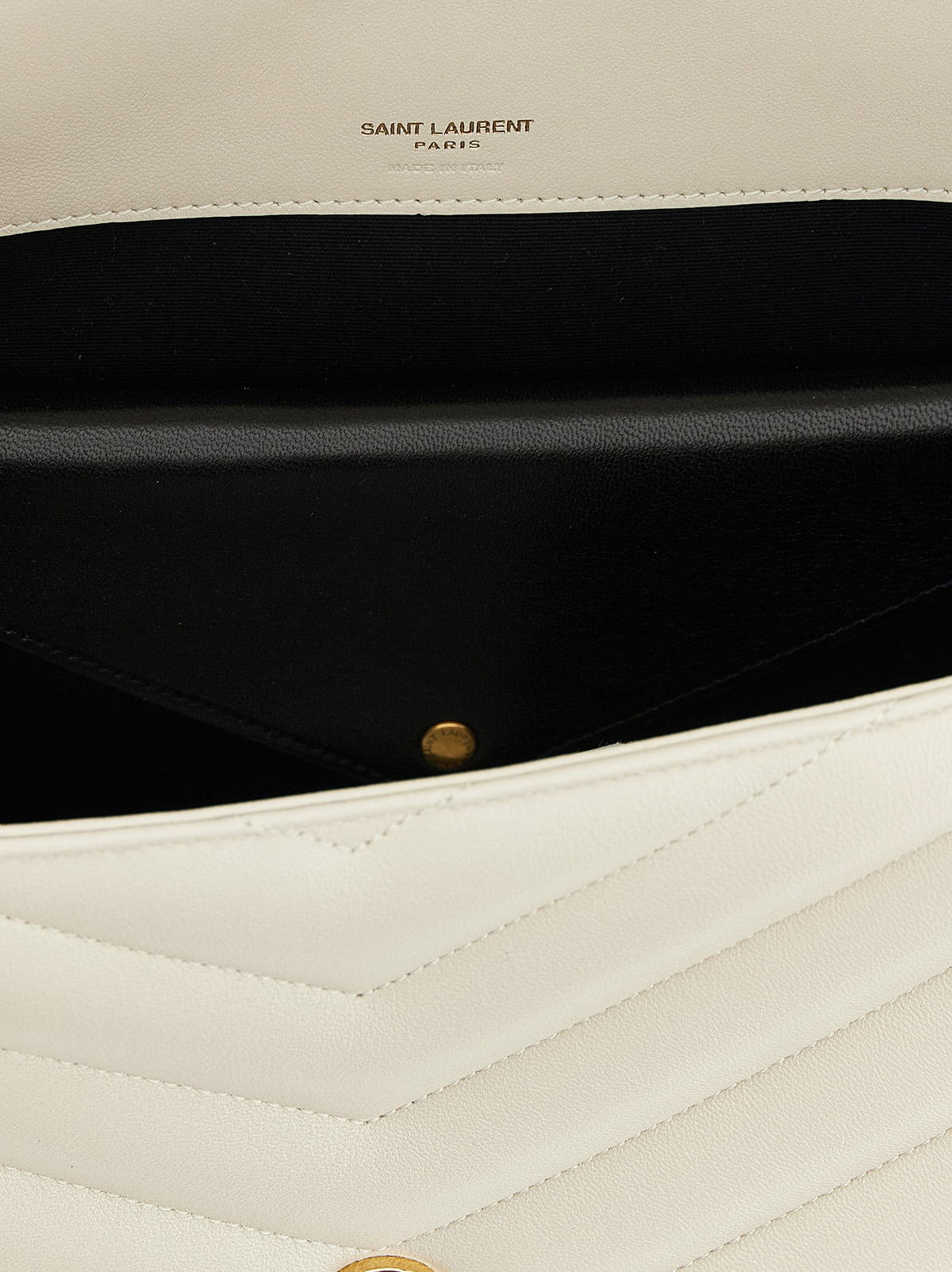 Saint Laurent axelväska i beige lammskinn