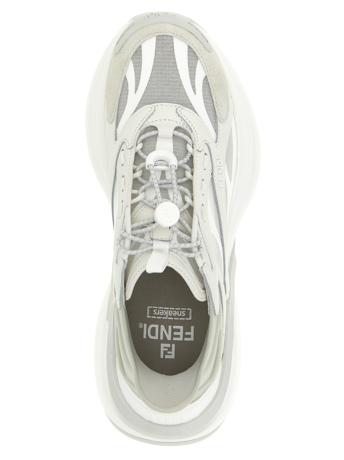 Fendi grå sneakers i kalvskinn