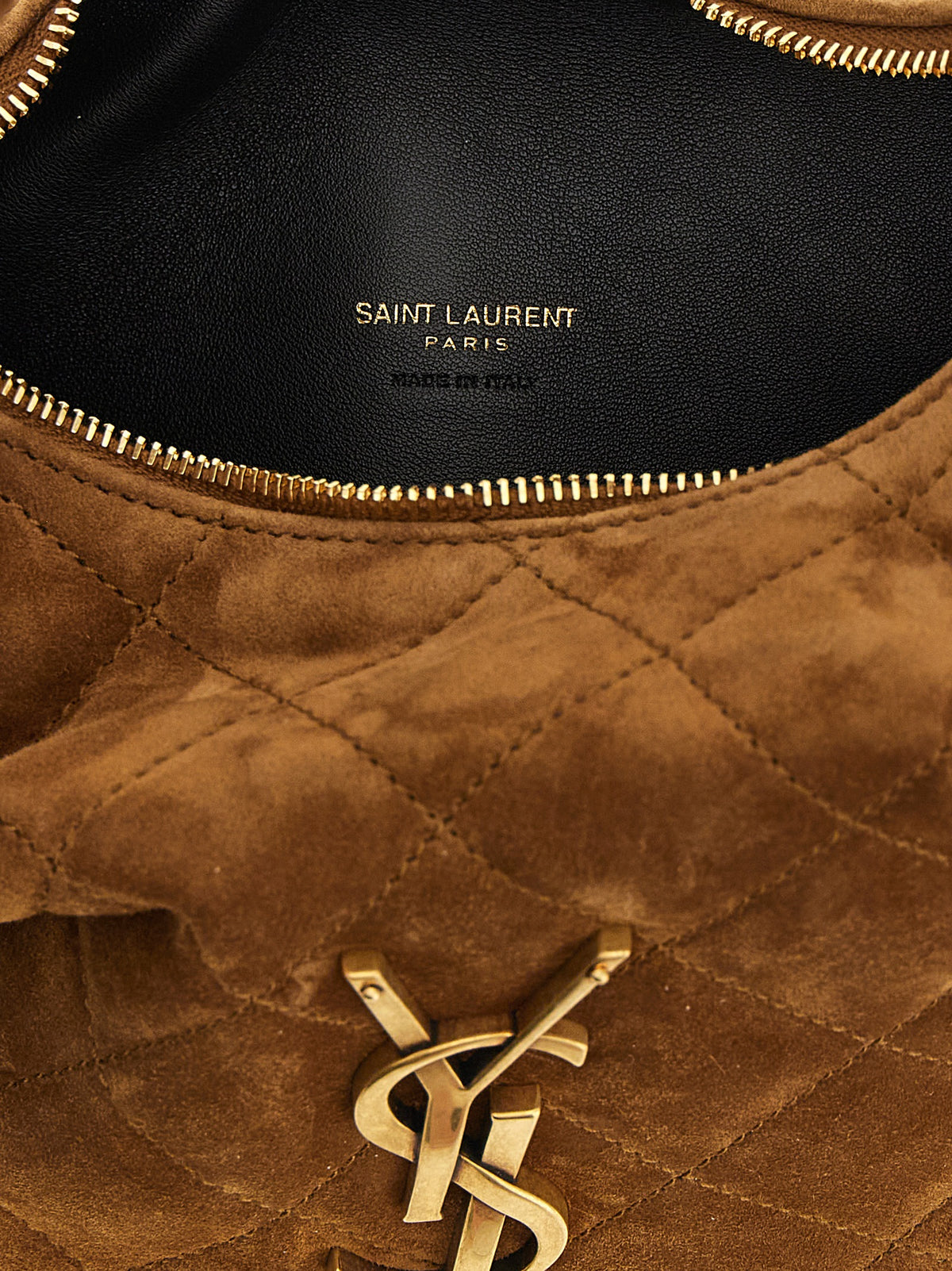 Saint Laurent Handväska i brunt kalvskinn