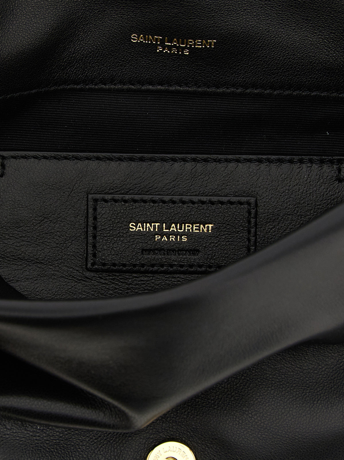 Saint Laurent svart axelremsväska i lammskinn
