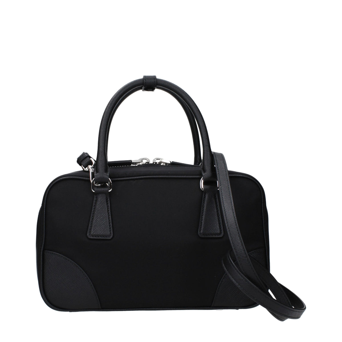 Prada handväska i svart tyg