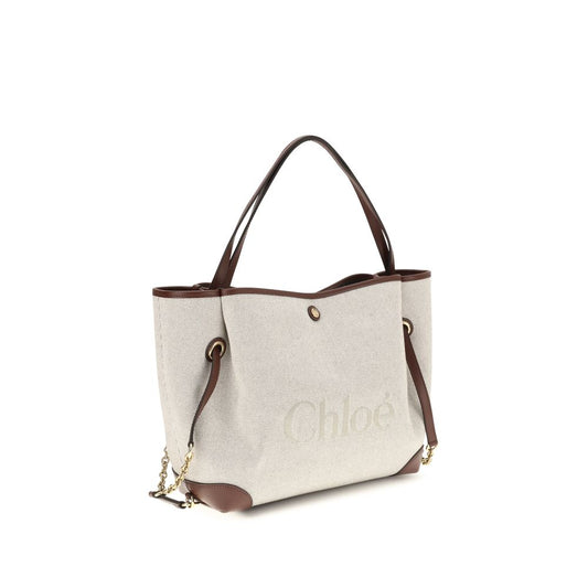 Chloé Beige Axelväska i Bomull