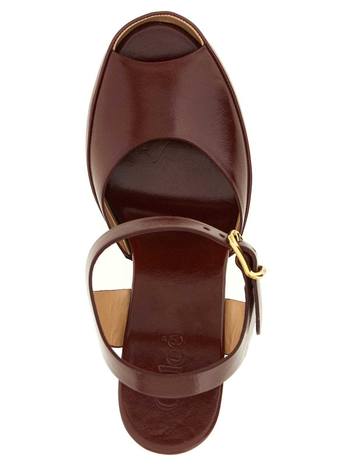 Chloé Bordeaux-sandaler med klack i lamm-nappa