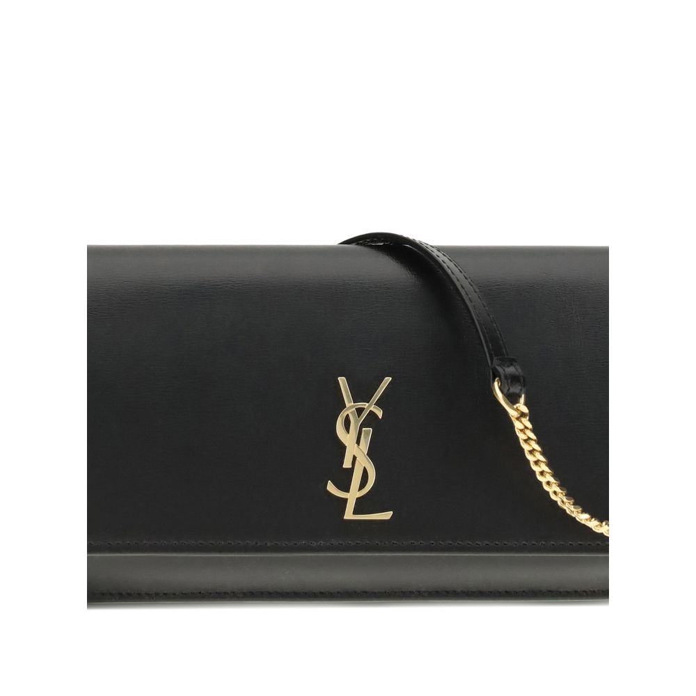 Saint Laurent Svart Kalvläder Bos Taurus Axelväska