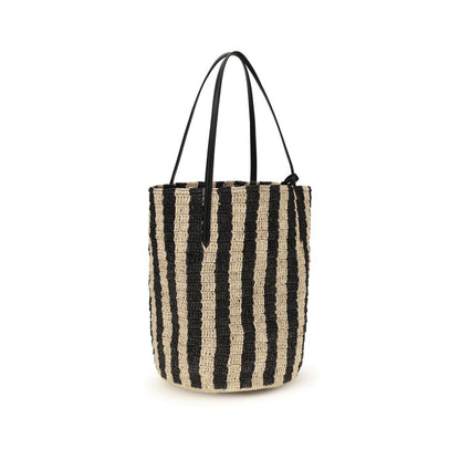 Valentino Garavani Black Raffia Backet Bag