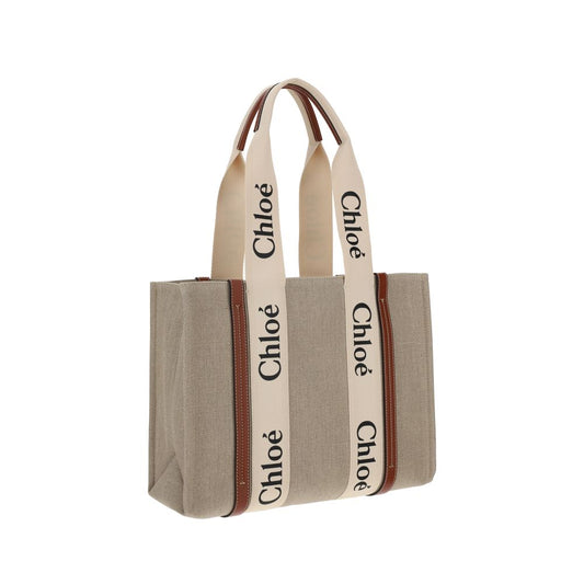 Chloé Beige Handväska i Linne