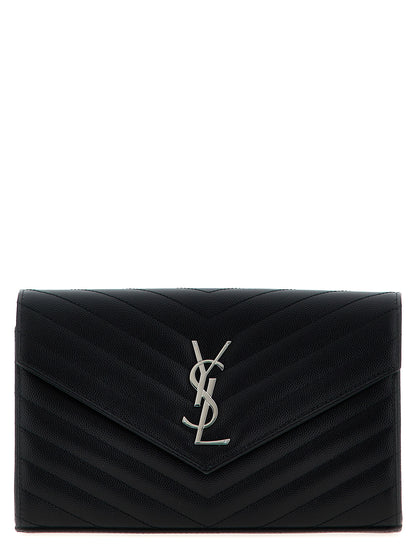 Saint Laurent Black Calfskin Clutch Bag