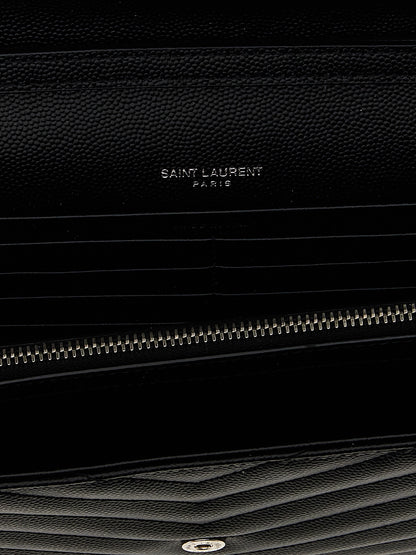 Saint Laurent Black Calfskin Clutch Bag