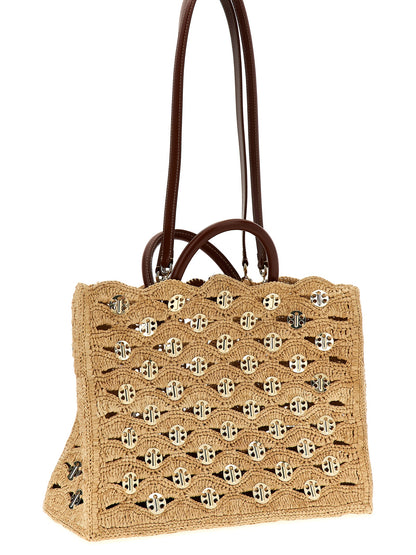 Paco Rabanne Beige Raffia Handbag