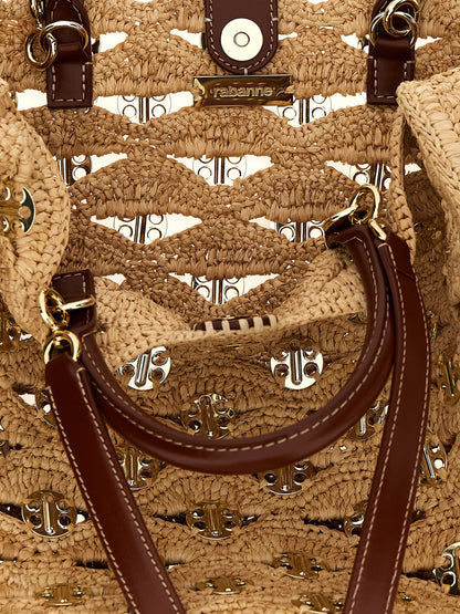 Paco Rabanne Beige Raffia Handbag
