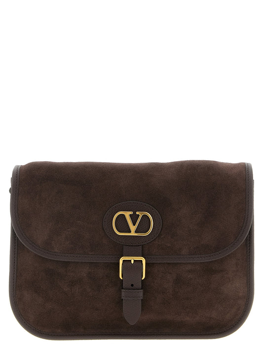 Valentino Garavani Crossbodyväska i brunt koskinn