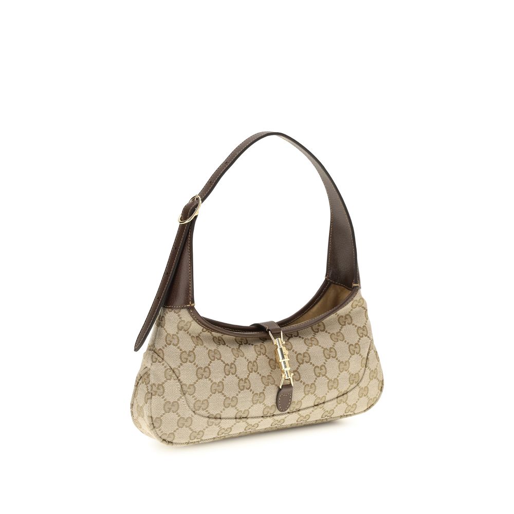 Gucci handväska i beigt tyg