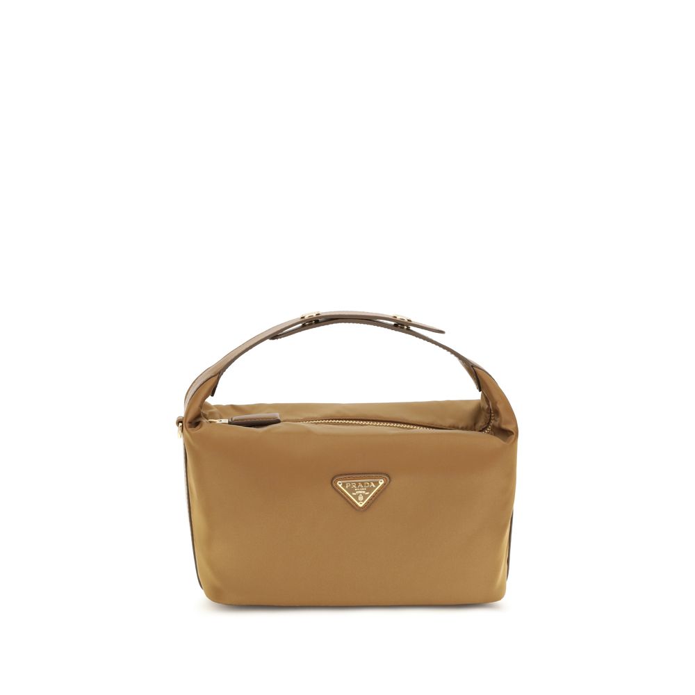Prada Beige Handväska i Återvunnen Polyamid