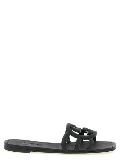 Gucci Black Rubber Slides