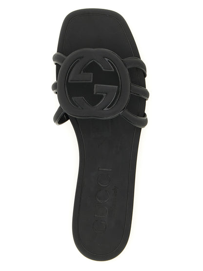 Gucci Black Rubber Slides