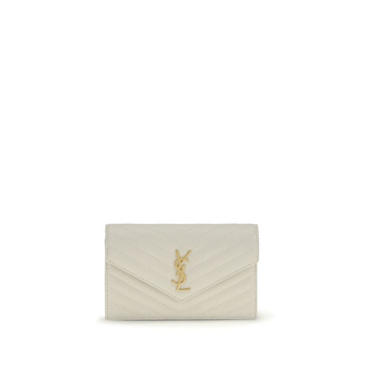 Saint Laurent Beige Kalvskinn Bos Taurus Plånbok