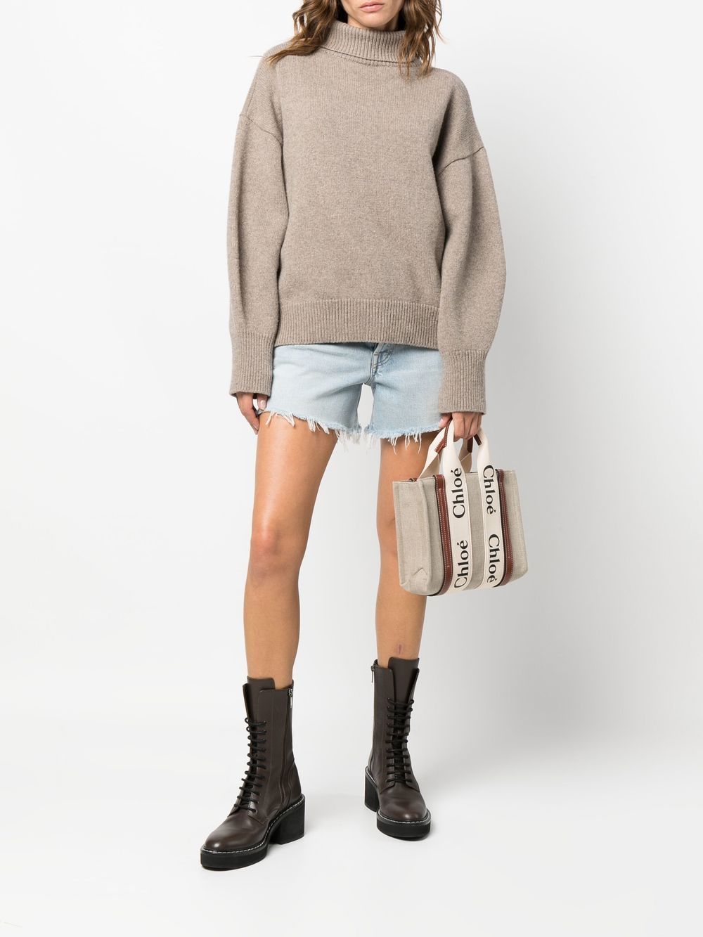 Chloé liten Woody Tote Bag läder