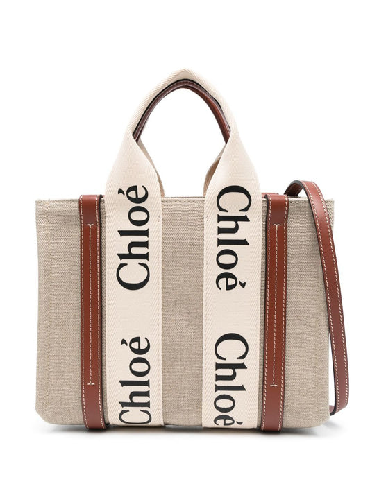 Chloé liten Woody Tote Bag läder