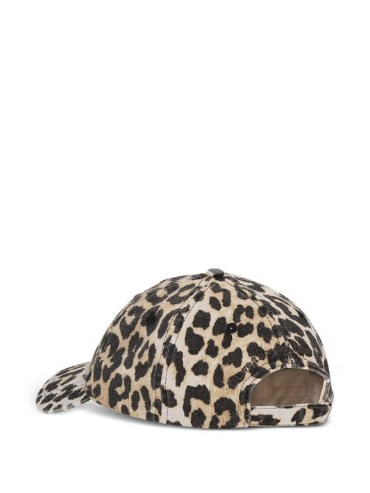 Ganni Leopard Canvas keps