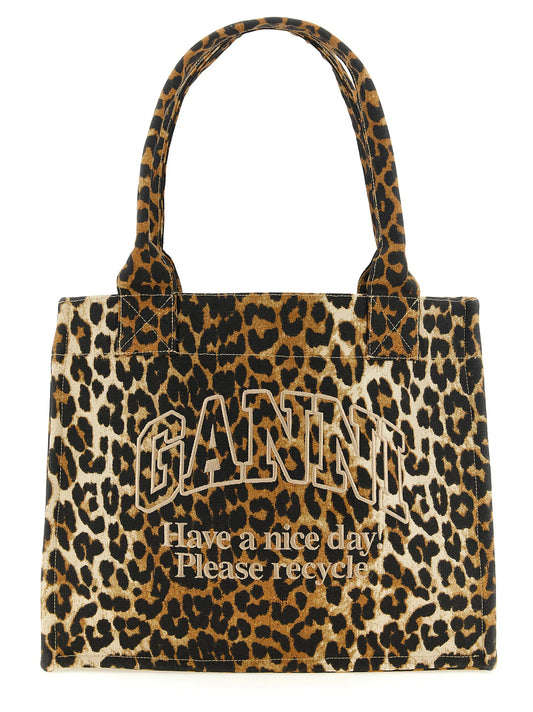 Ganni Leopard tote bag