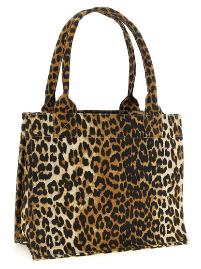 Ganni Leopard tote bag