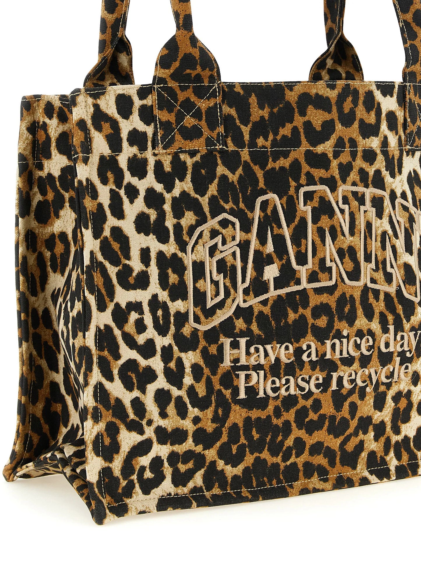 Ganni Leopard tote bag