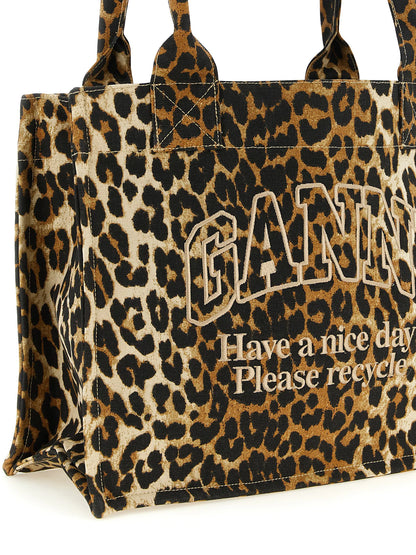 Ganni Leopard tote bag