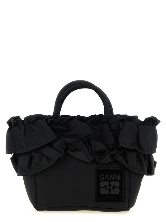 Ganni Mini Shopper Ruffle väska