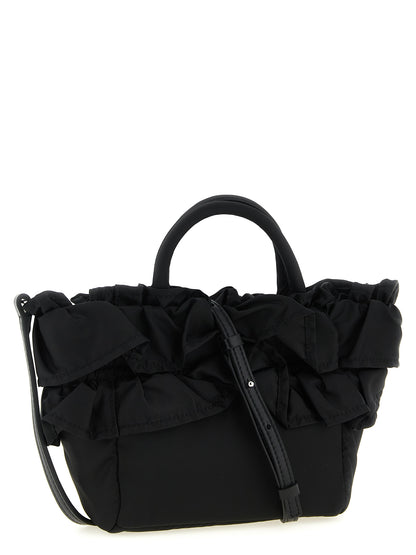 Bolso mini tote con volantes Ganni