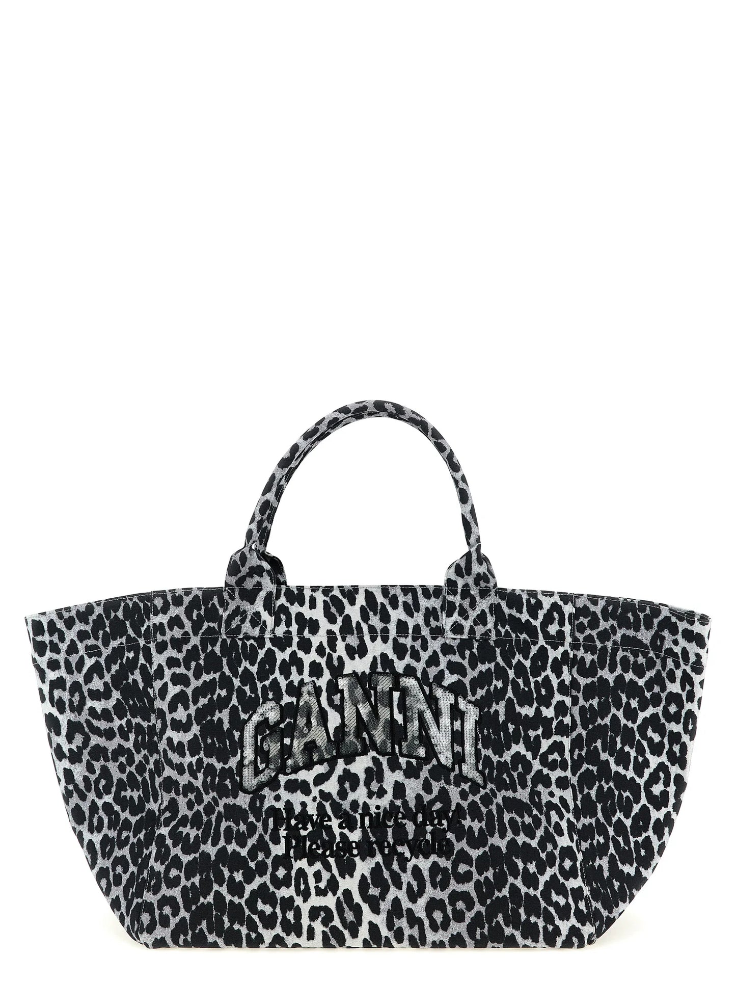 Ganni Leopard Sequin Xxl tote