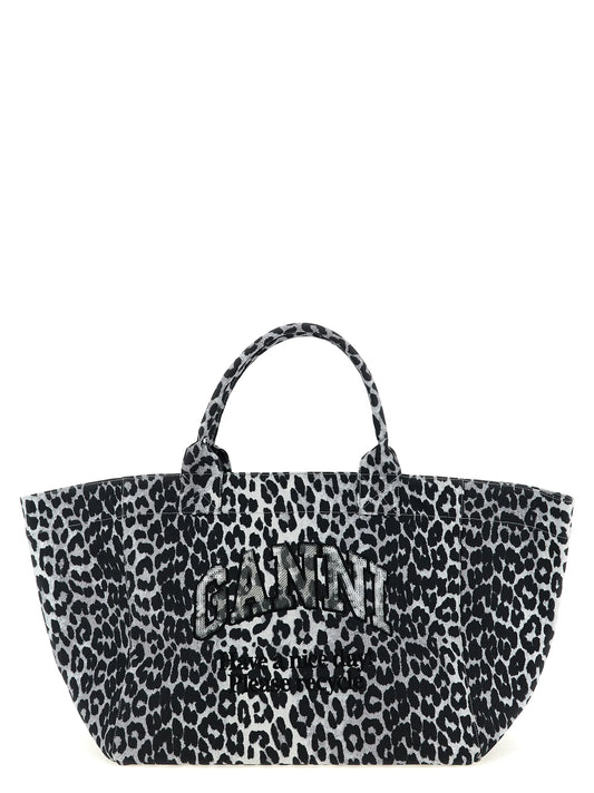 Ganni Leopard Sequin Xxl tote