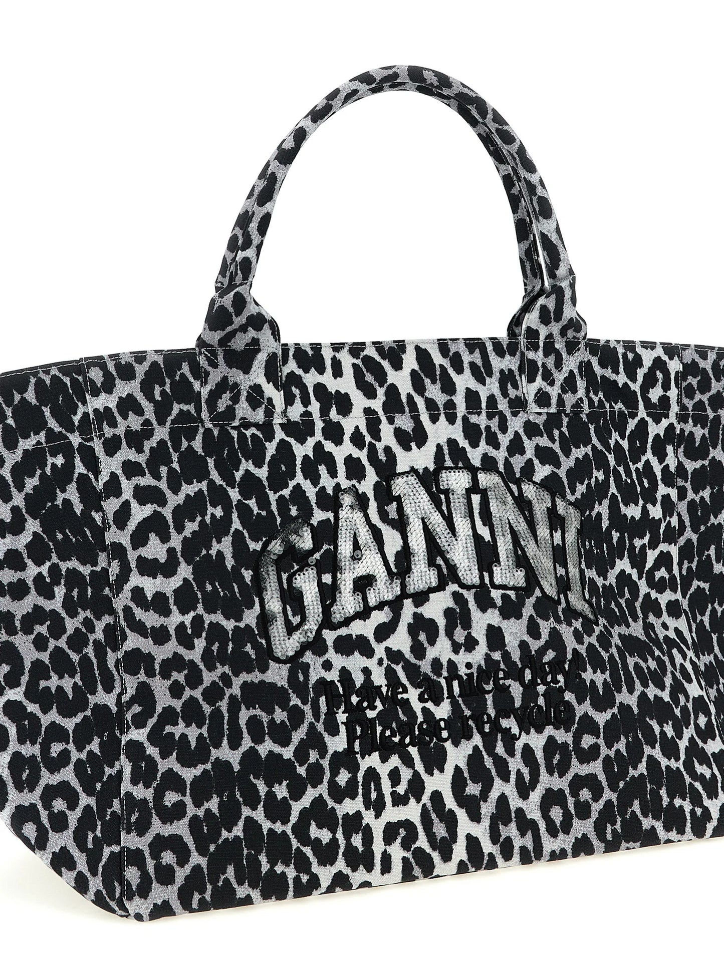 Ganni Leopard Sequin Xxl tote
