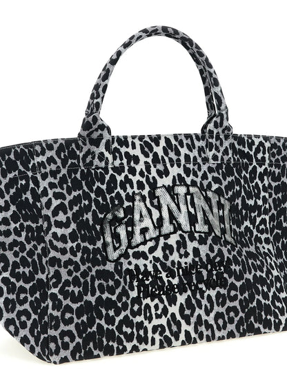 Ganni Leopard Sequin Xxl tote