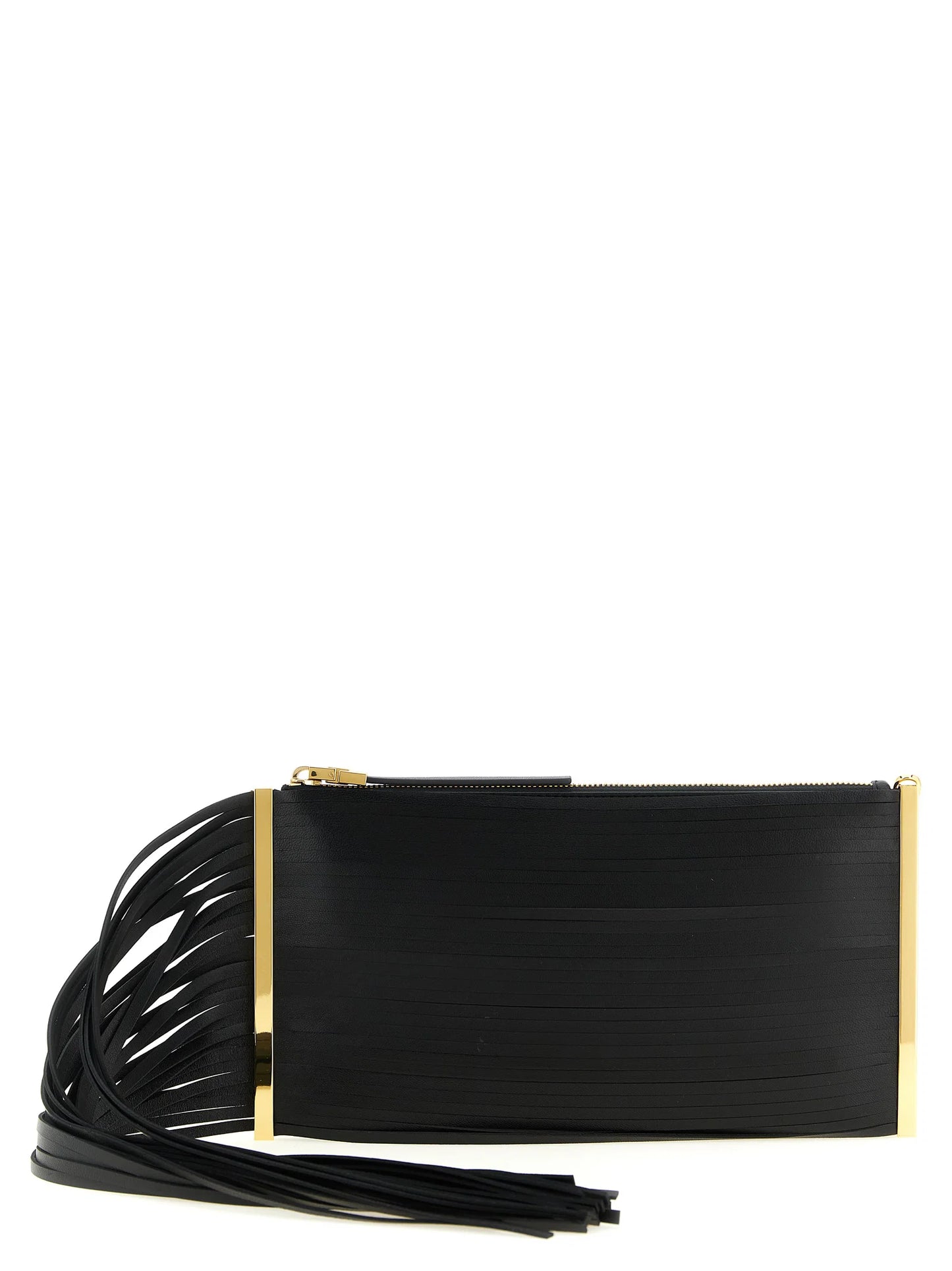 Elisabetta Franchi Fringed Clutch svart