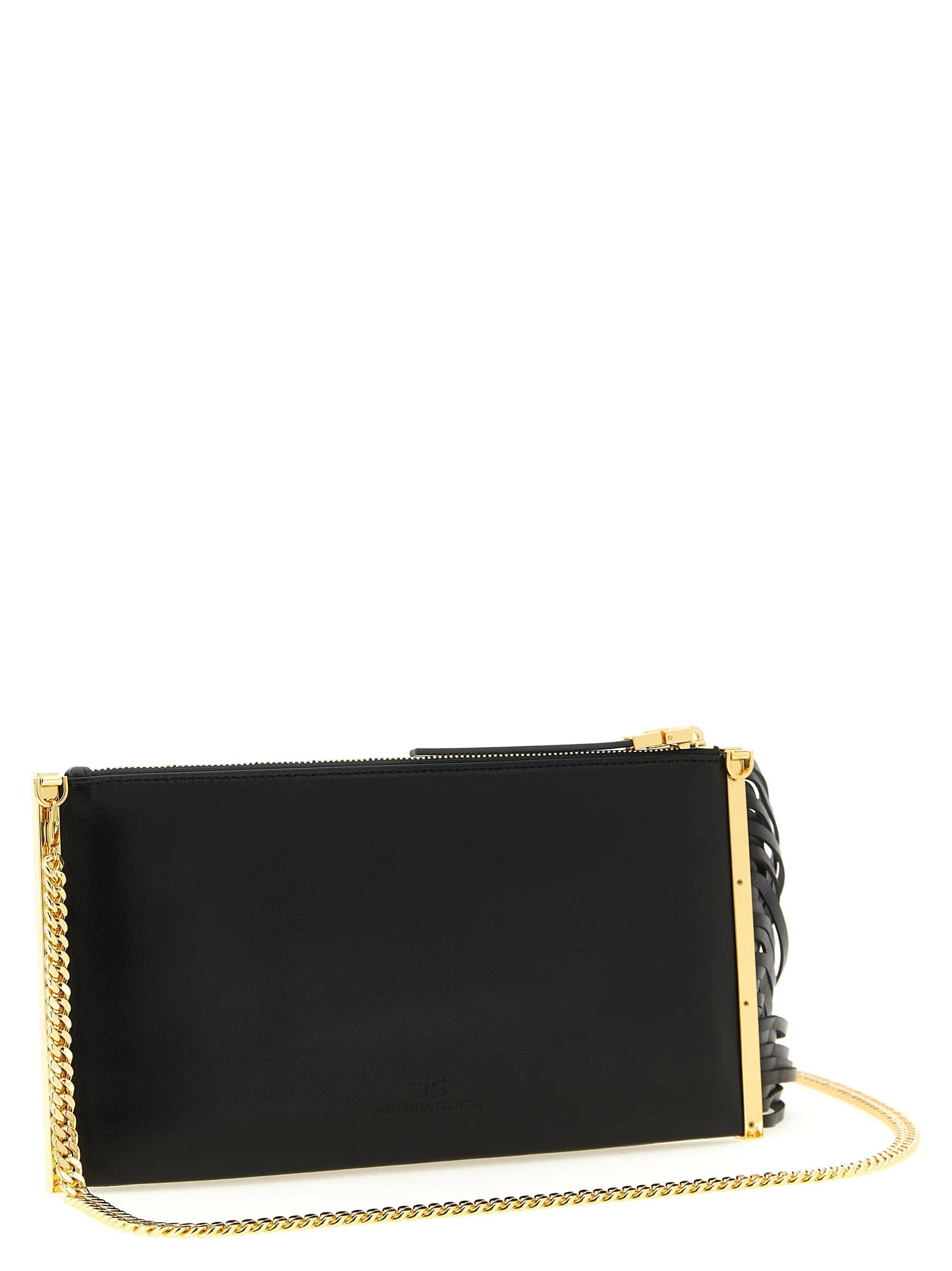 Elisabetta Franchi Fringed Clutch svart