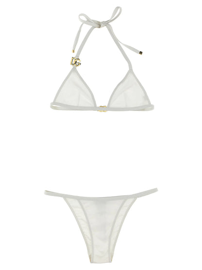 Dolce & Gabbana Logo Bikini Set vit