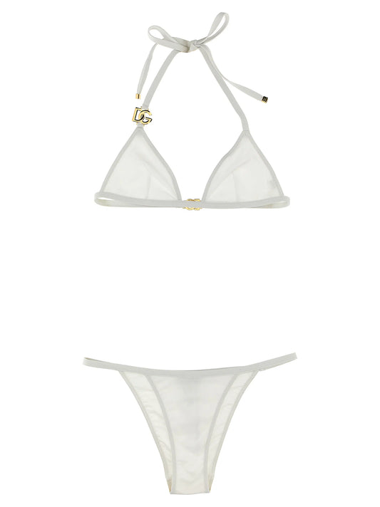 Dolce & Gabbana Logo Bikini Set vit