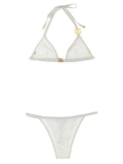 Dolce & Gabbana Logo Bikini Set vit
